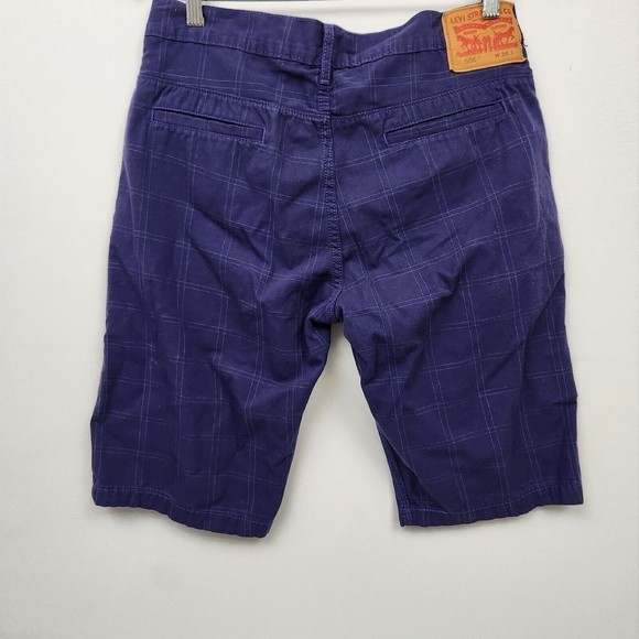 Levi's 666 Flat Front Striped Mid Rise Chino Short Blue Size 34 - Picture 4 of 5